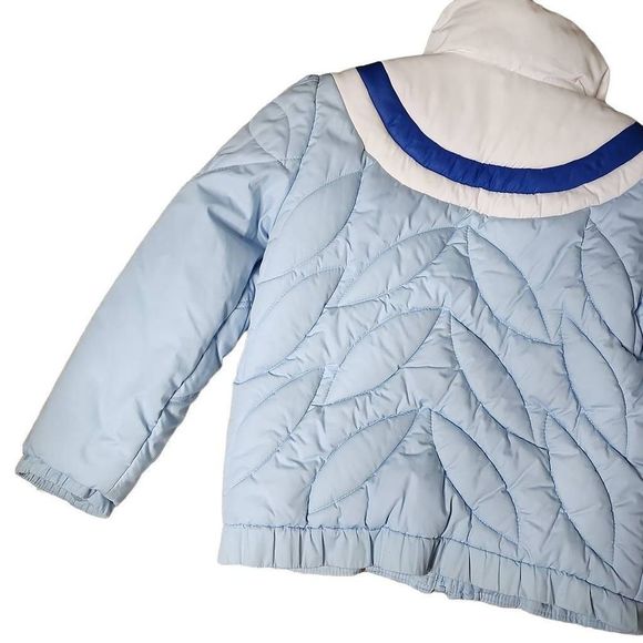 Vintage ski jacket toppe by Joanne baby blue onion stitch mock neck full zip - Picture 4 of 9